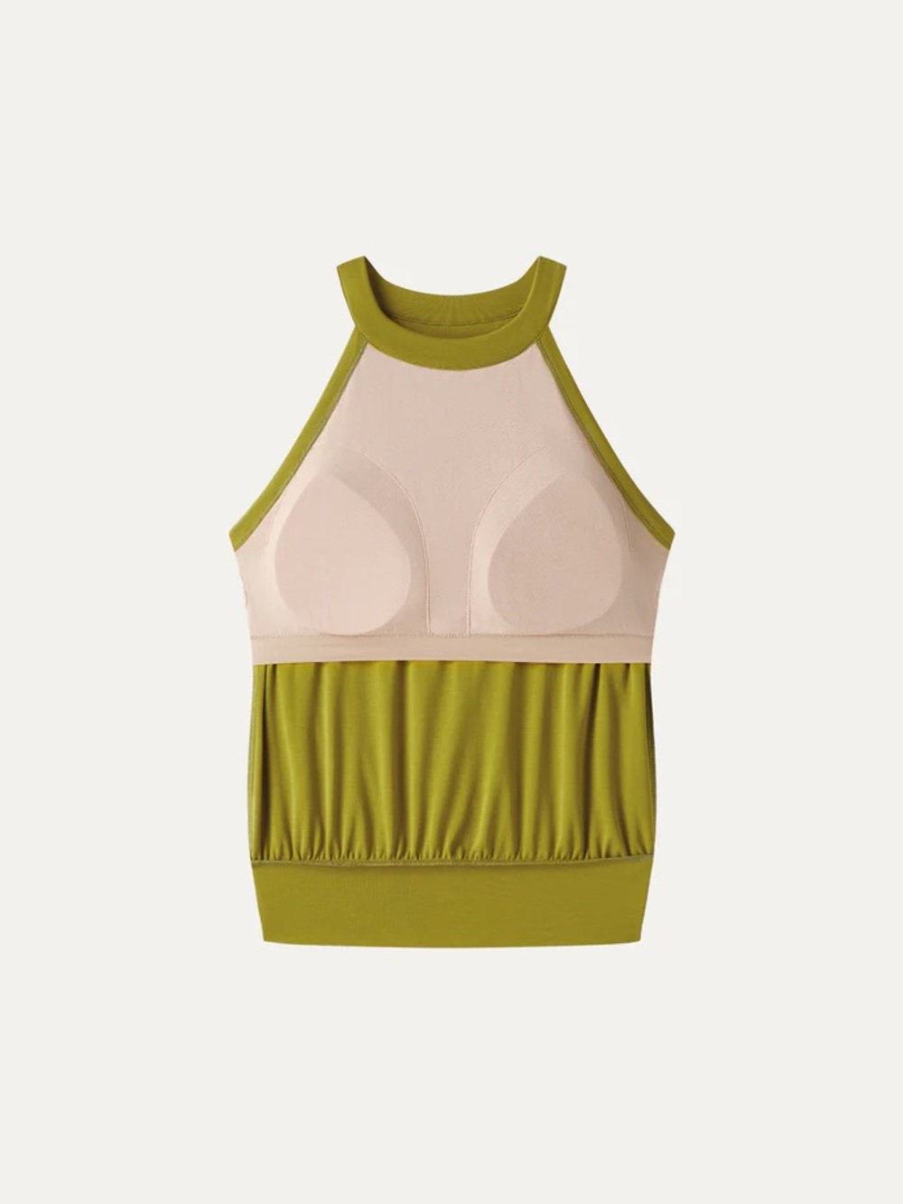 NWT OGL Halter Neck Banded Hem Bra Tank in Olive Spring Green 🫒 - Picture 5 of 6
